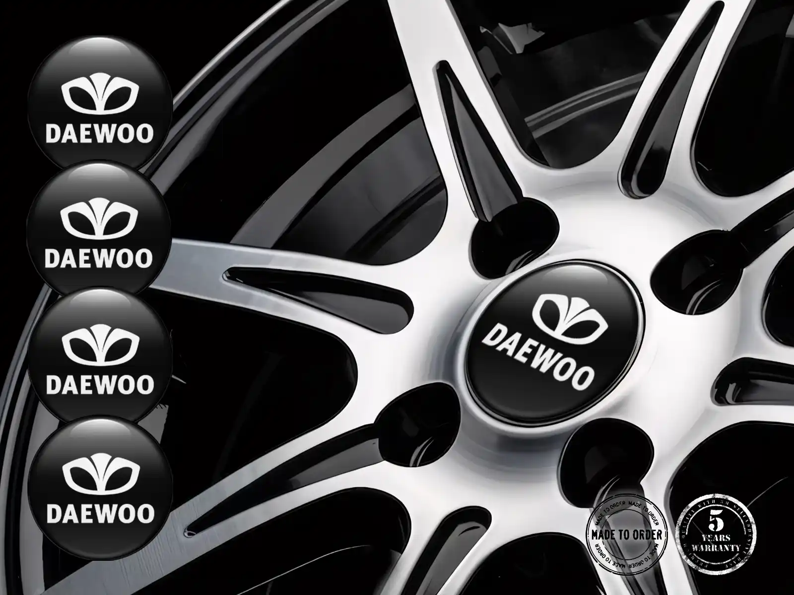 Daewoo Édition Emblème Roue Autocollants Bombés Premium